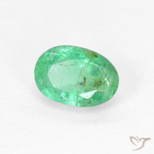 Smeraldo Verde chiaro naturale da 0.50 ct, Ovale, SI
