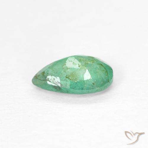 Smeraldo Verde Pistacchio naturale da 0.35 ct, Forma a pera, SI