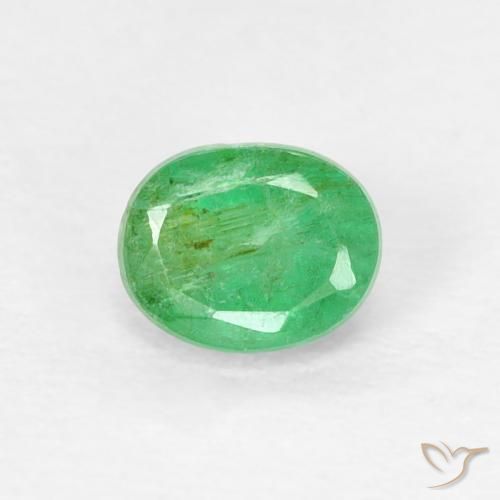 Smeraldo Verde medio naturale da 0.42 ct, Ovale, VS-SI