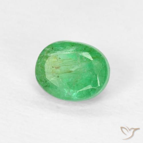 Smeraldo Verde medio naturale da 0.42 ct, Ovale, VS-SI
