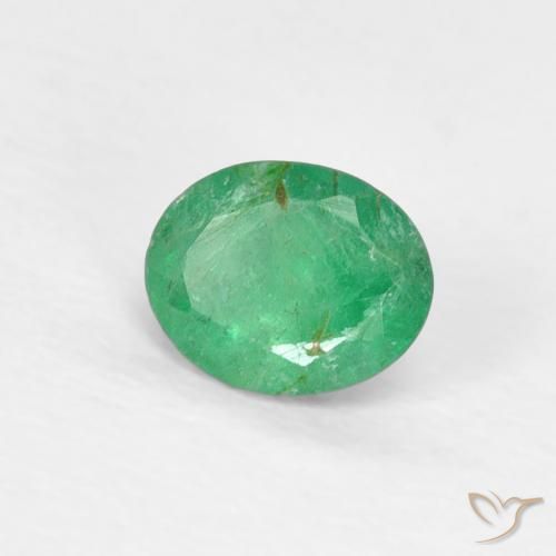 Smeraldo Verde medio naturale da 0.40 ct, Ovale, VS-SI