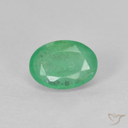 0.49ct Naturale Verde medio Smeraldo, Ovale, VS-SI