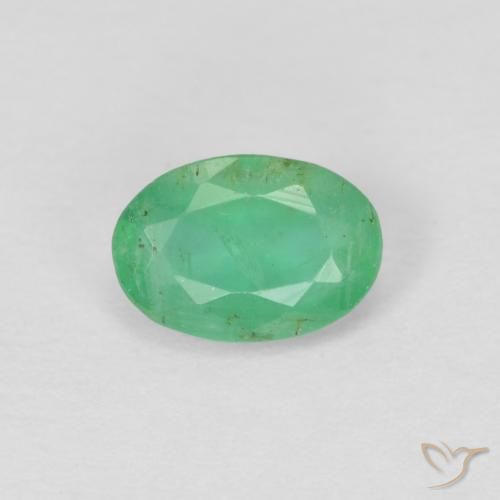 0.40ct Naturale Verde chiaro Smeraldo, Ovale, VS-SI