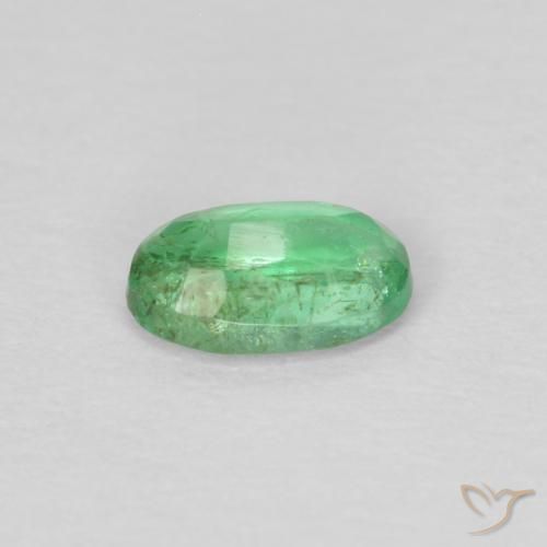 Smeraldo Verde giallastro pallido naturale da 0.21 ct, Ovale, VS-SI