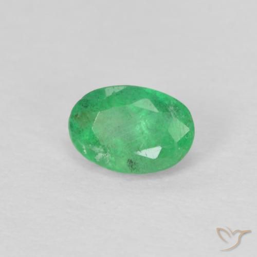 Smeraldo trifoglio verde naturale da 0,23 ct, taglio ovale, VS-SI