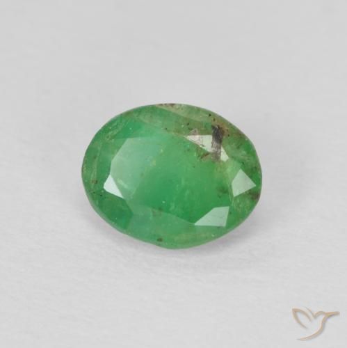 Smeraldo Verde medio naturale da 0.58 ct, Ovale, SI