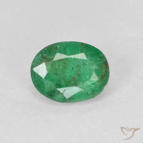 0.60ct Naturale Verde chiaro medio Smeraldo, Ovale, SI