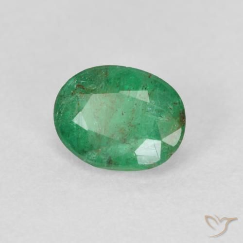 Smeraldo Verde chiaro medio naturale da 0.60 ct, Ovale, SI