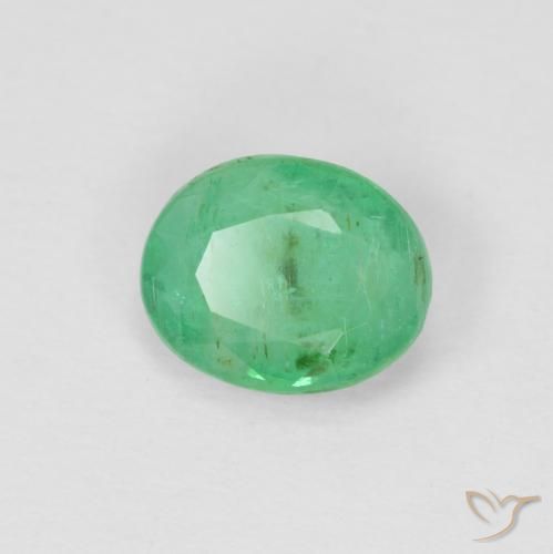 Smeraldo Verde chiaro di trifoglio naturale da 0.67 ct, Ovale, SI