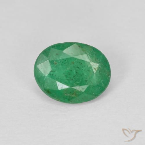0.60ct Naturale Verde caldo Smeraldo, Ovale, SI
