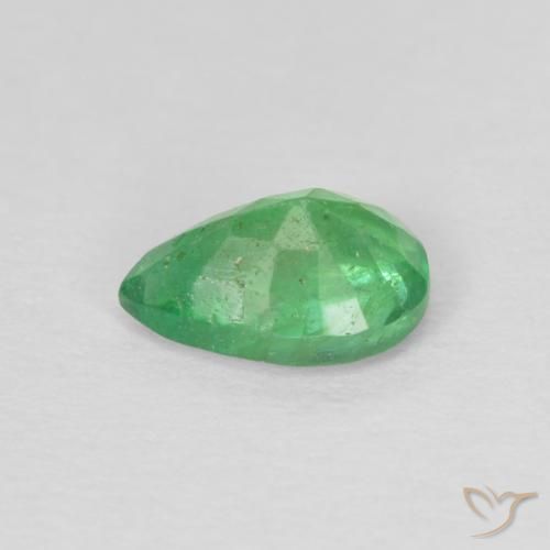 Smeraldo Verde giallastro naturale da 0.43 ct, Forma a pera, SI