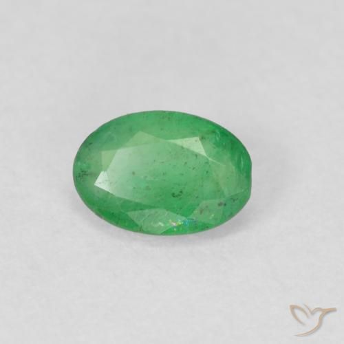Smeraldo Verde medio naturale da 0.34 ct, Ovale, SI