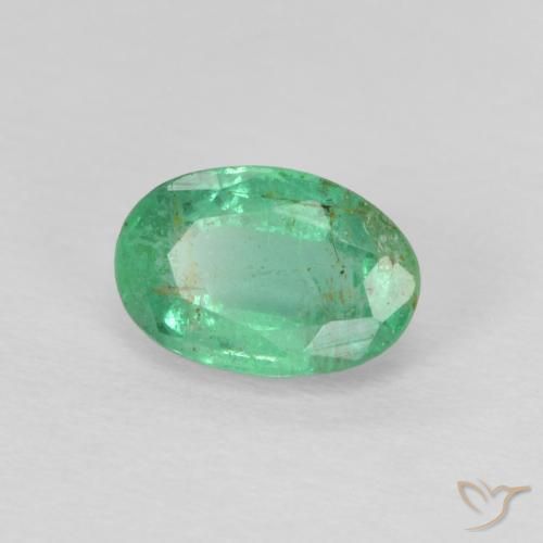 Smeraldo Verde freddo naturale da 0.56 ct, Ovale, VS-SI