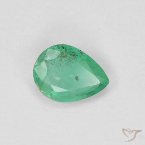 Smeraldo Verde giada naturale da 0.25 ct, Forma a pera, VS-SI