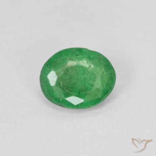 0.28ct Naturale Verde giallastro Smeraldo, Ovale, VS-SI