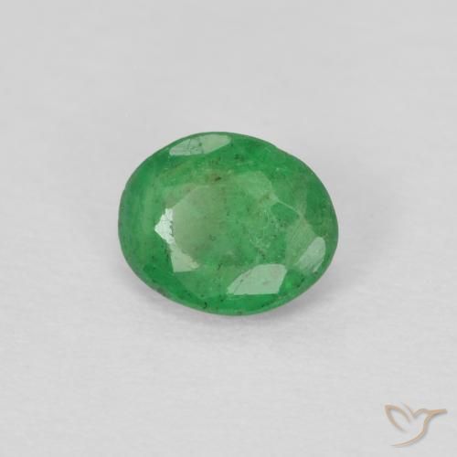 Smeraldo Verde giallastro naturale da 0.28 ct, Ovale, VS-SI