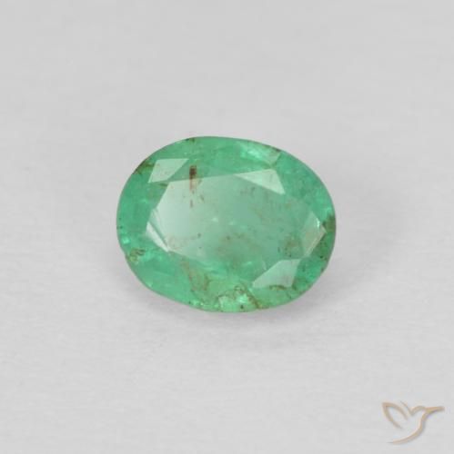 Smeraldo naturale verde da 0,31 ct, taglio ovale, VS-SI