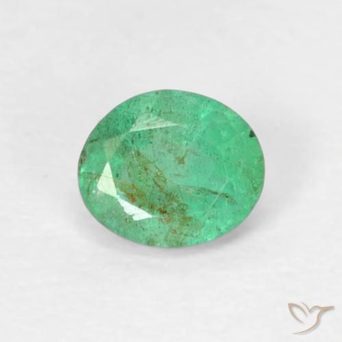 0.39ct Naturale Blu verde Smeraldo, Ovale, SI