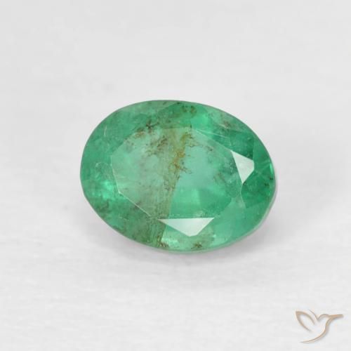 Smeraldo Verde freddo naturale da 0.47 ct, Ovale, SI