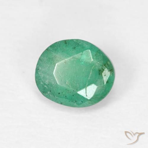 Smeraldo Verde freddo naturale da 0.38 ct, Ovale, SI