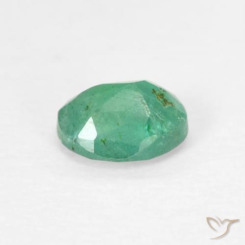 Smeraldo Verde freddo naturale da 0.38 ct, Ovale, SI