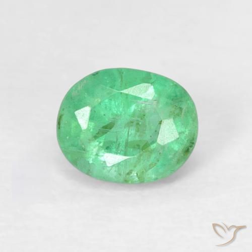 0.47ct Naturale Verde chiaro di trifoglio Smeraldo, Ovale, SI