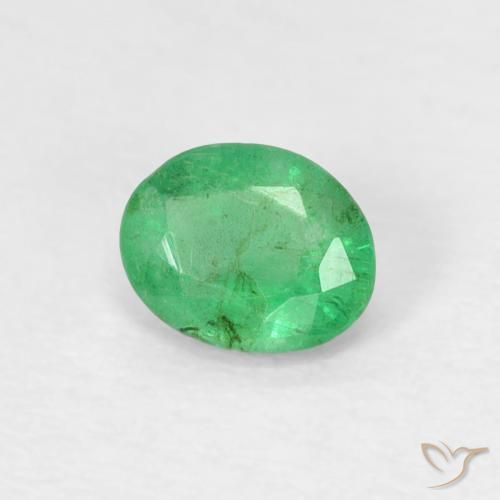 Smeraldo Verde chiaro naturale da 0.31 ct, Ovale, SI