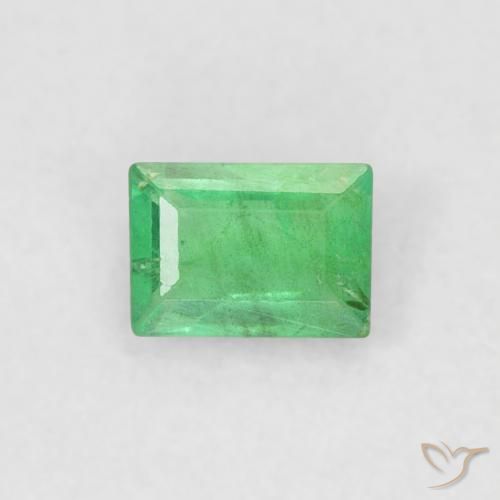 0.20ct Naturale Verde chiaro Smeraldo, Taglio a baguette, VS-SI