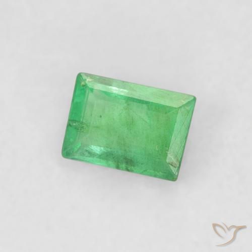 Smeraldo Verde chiaro naturale da 0.20 ct, Taglio a baguette, VS-SI