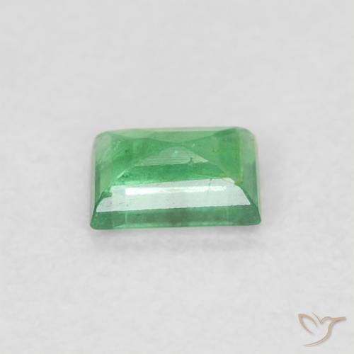 Smeraldo Verde chiaro naturale da 0.20 ct, Taglio a baguette, VS-SI