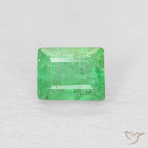 0.20ct Naturale Verde giallastro pallido Smeraldo, Taglio a baguette, SI