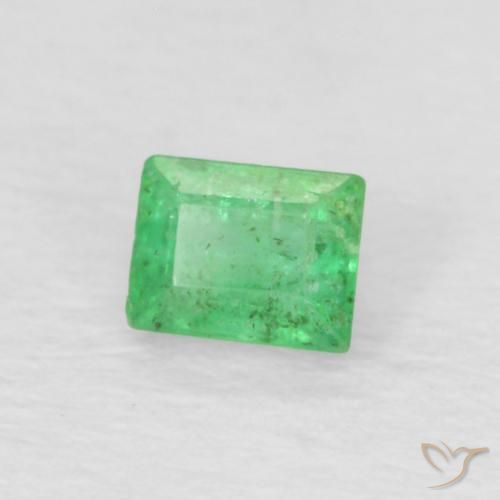 Smeraldo Verde giallastro pallido naturale da 0.20 ct, Taglio a baguette, SI