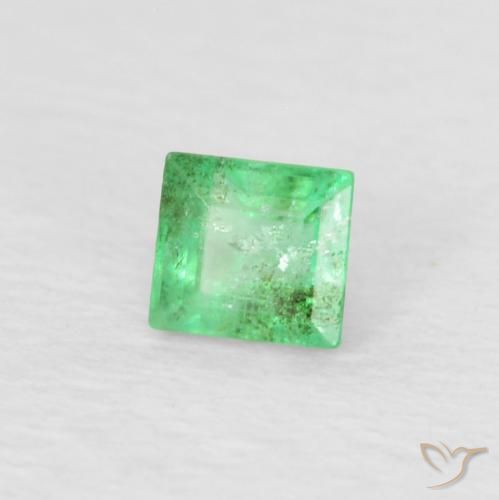 Smeraldo Verde chiaro di trifoglio naturale da 0.18 ct, Taglio a baguette, SI