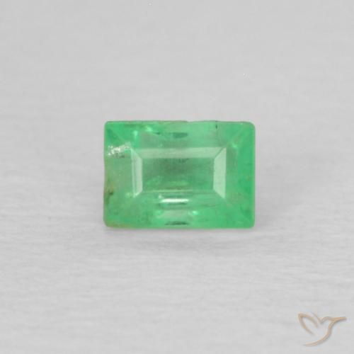 0.21ct Naturale Verde medio Smeraldo, Taglio a baguette, SI-I1