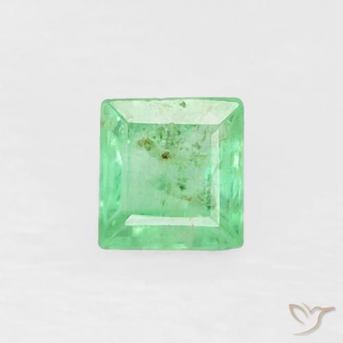 0.20ct Naturale Verde chiaro Smeraldo, Quadrato, SI, Photo A