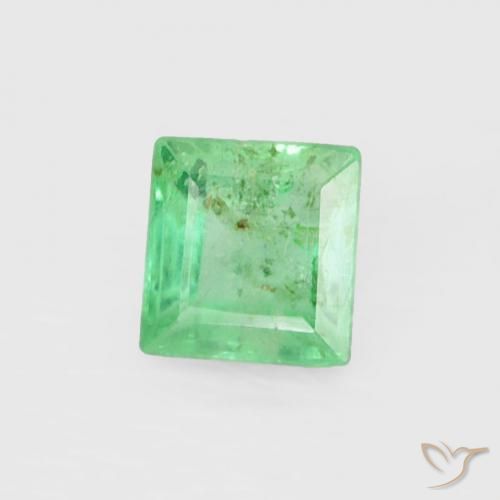 Smeraldo Verde chiaro naturale da 0.20 ct, Quadrato, SI