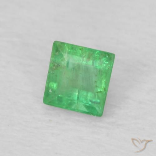 Smeraldo Trifoglio verde naturale da 0.16 ct, Quadrato, VS-SI