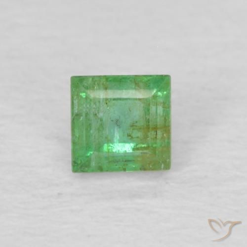 0.15ct Naturale Verde giallastro Smeraldo, Quadrato, VS-SI