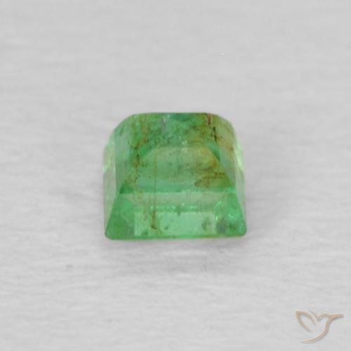 Smeraldo Verde giallastro naturale da 0.15 ct, Quadrato, VS-SI