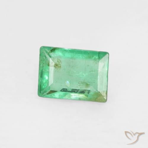 Smeraldo verde brillante naturale da 0,15 ct, taglio a baguette, VS-SI