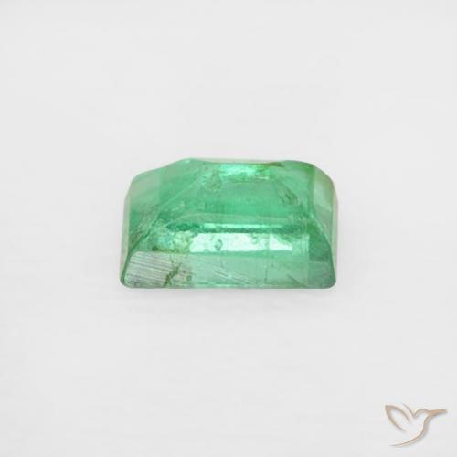 Smeraldo verde brillante naturale da 0,15 ct, taglio a baguette, VS-SI