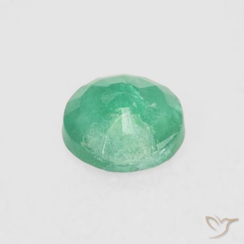 Smeraldo naturale verde da 0,16 ct, taglio rotondo, VS