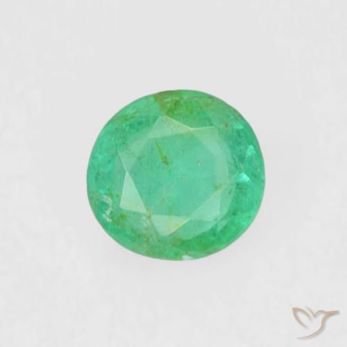 Smeraldo naturale verde da 0,17 ct, taglio rotondo, VS