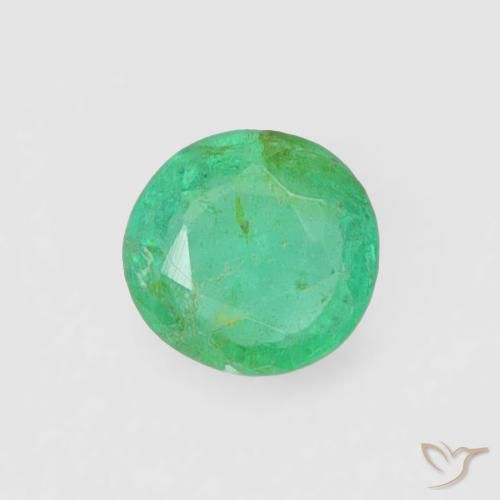 Smeraldo naturale verde da 0,17 ct, taglio rotondo, VS