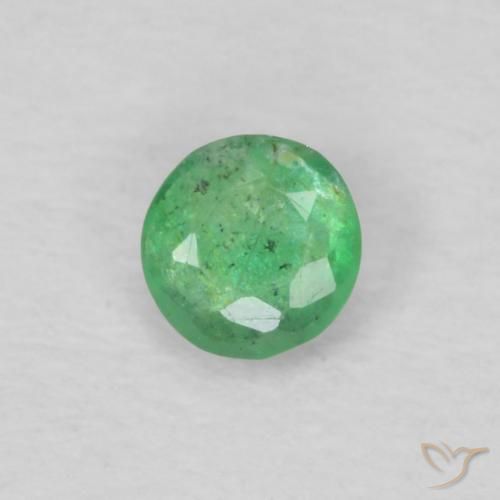 0.12ct Naturale Verde chiaro Smeraldo, Rotondo, VS-SI