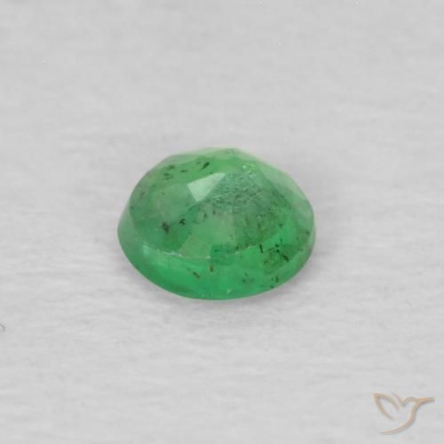 Smeraldo Verde chiaro naturale da 0.12 ct, Rotondo, VS-SI