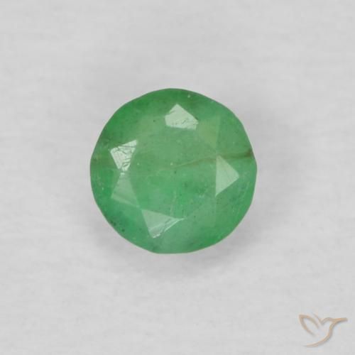 0.16ct Naturale Verde giallastro Smeraldo, Rotondo, VS-SI
