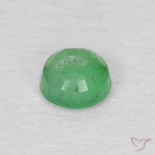 Smeraldo Verde giallastro naturale da 0.16 ct, Rotondo, VS-SI