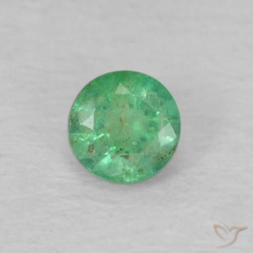0.15ct Naturale Verde chiaro Smeraldo, Rotondo, VS-SI