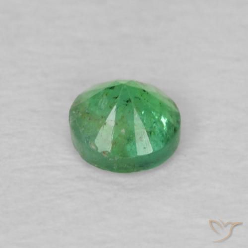 Smeraldo Verde chiaro naturale da 0.15 ct, Rotondo, VS-SI